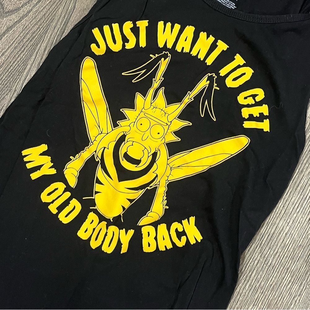Rick and Morty Wasp Rick Graphic Tank Top Pullover Regular Fit Black Size Large - Picture 3 of 4